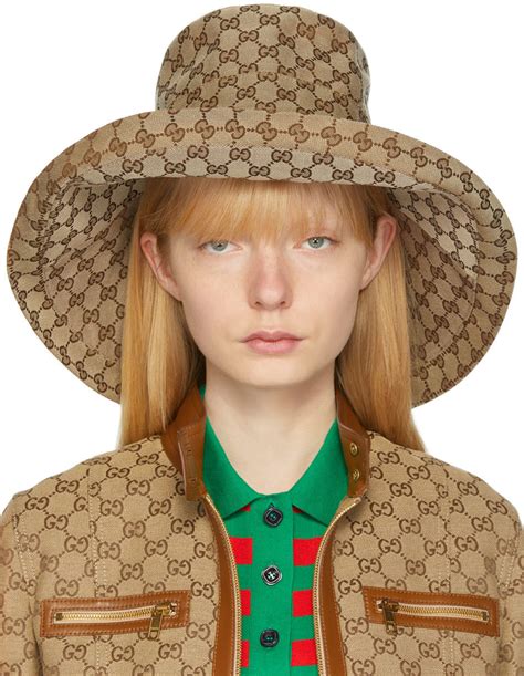 gucci wide brim hat|gucci gg canvas hat.